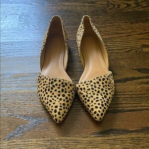 J. Crew Zoe leopard calf hair d'Orsay flats